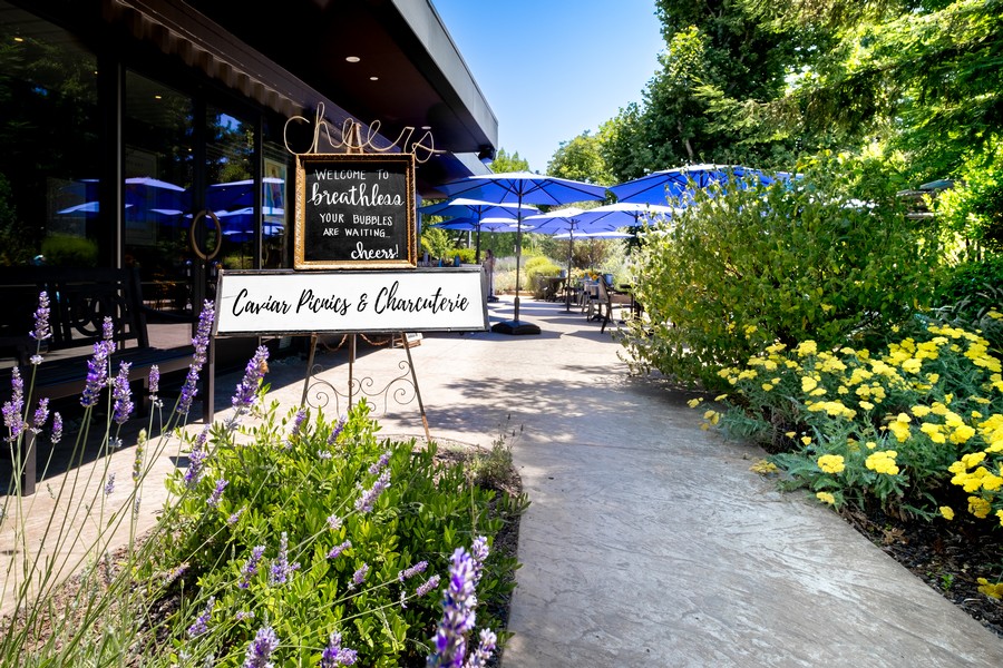 The entrance to the Breathless Tasting Room & Garden