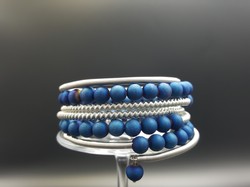 Blue Geode Wrap Bracelet