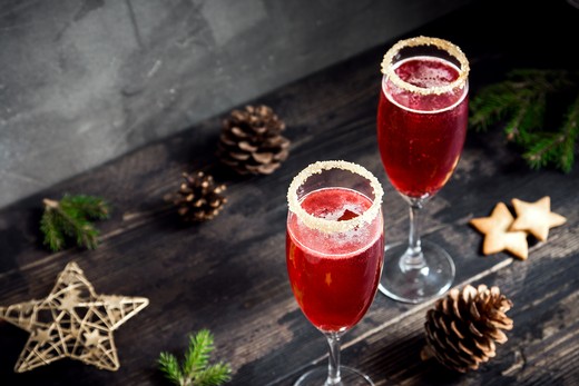 Poinsettia Champagne Cocktail